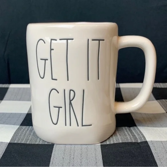 New Rae Dunn GET IT GIRL Mug white and pink - Picture 2 of 3